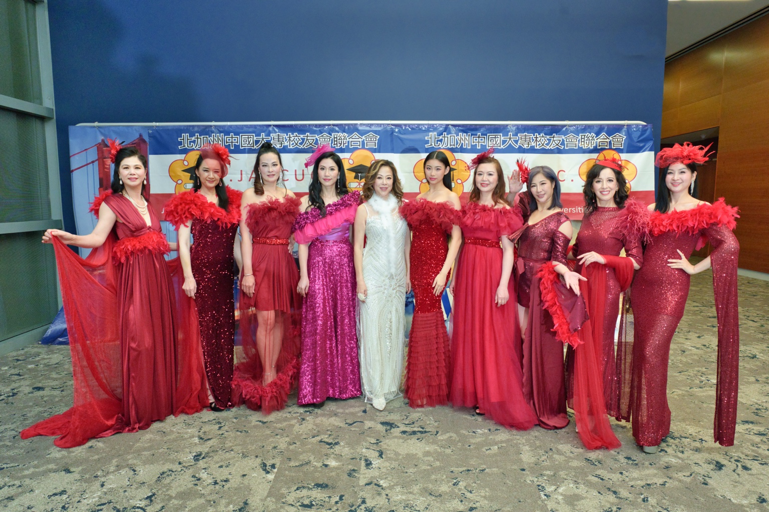 Red occasionwear presentation